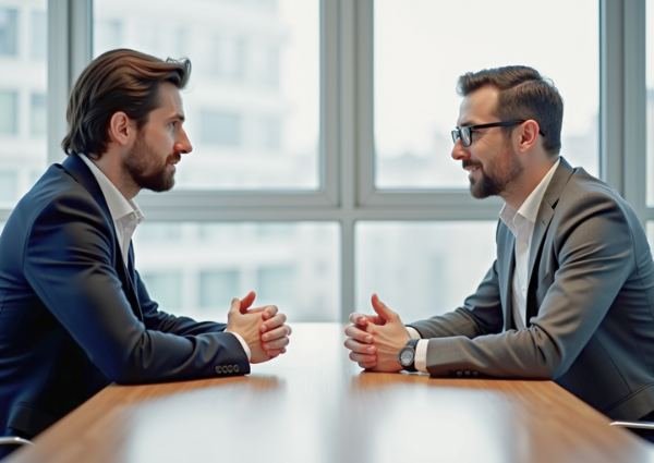 empleado reclamando su salario al jefe